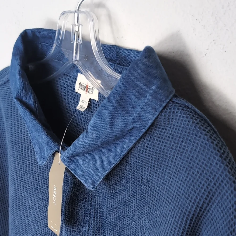 J. Crew Men's Navy Polo Shirt Men's XXL Blue Long sleeve Shirt